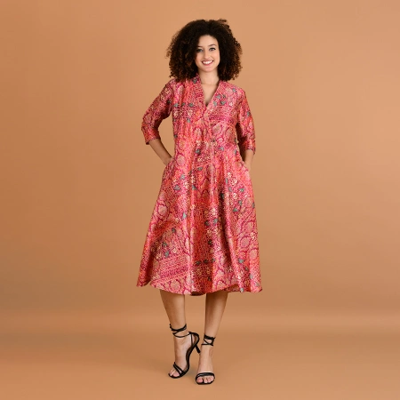  Professional Modeling Photoshoot for Wrap Midi Dress